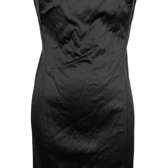 Guess Collection USA Made Satin Solid Little Black Dress V-Back Stretch sz 4 - Picture 6 of 16